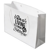 Living Testimony Bible Quote Christian Motivation ラージペーパーバッグ (裏面アングル)