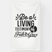 Living Testimony Bible Quote Christian Motivation 横断幕 (縦)