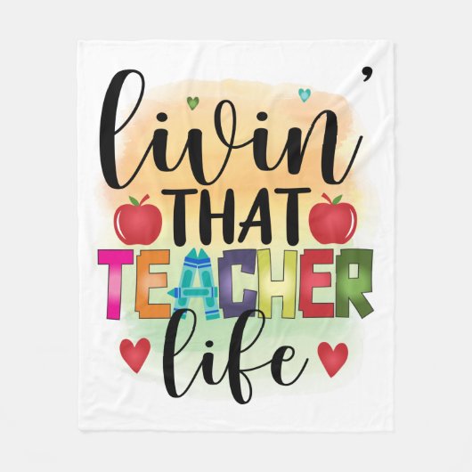 Living That Teacher Life - Gift For Teachers フリースブランケット (正面)