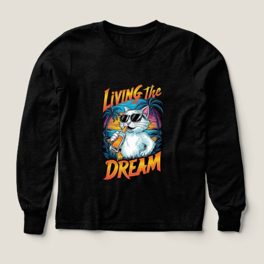 Living the Dream Cool Cat T-Shirt (デザイン正面)
