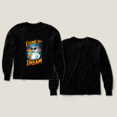 Living the Dream Cool Cat T-Shirt (デザイン 正面&背面)