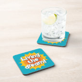 Living the dream fun drink coaster with sun beams コースター (右側)