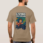Living the Dream – Gamer Money & Credit Card T-Shi Tシャツ (裏面)