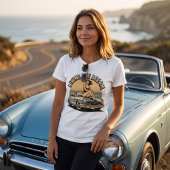 Living the Dream Retro Car Sunset Tee Tシャツ