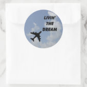 Living The Dream Round Sticker ラウンドシール (バッグ)