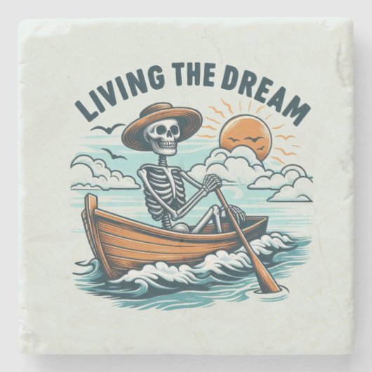 Living The Dream - Skeleton (2) ストーンコースター (正面)