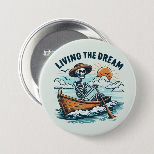Living The Dream - Skeleton (2) 缶バッジ (正面&裏面)