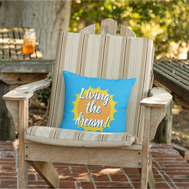Living the dream sunshine outdoor pillow アウトドアクッション (椅子)