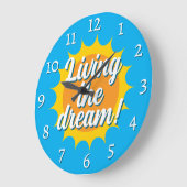 Living the dream wall clock with sunny dial ラージ壁時計 (傾斜)