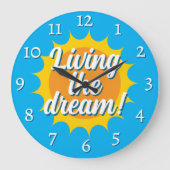 Living the dream wall clock with sunny dial ラージ壁時計 (正面)
