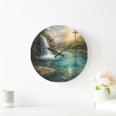 Living Water Christian Wall Art  ラージ壁時計 (ホーム)