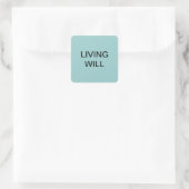Living Will Medical Chartラベル スクエアシール (バッグ)