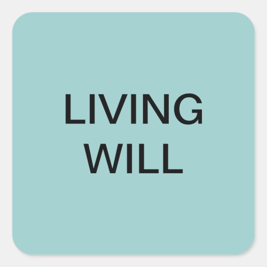 Living Will Medical Chartラベル スクエアシール (正面)