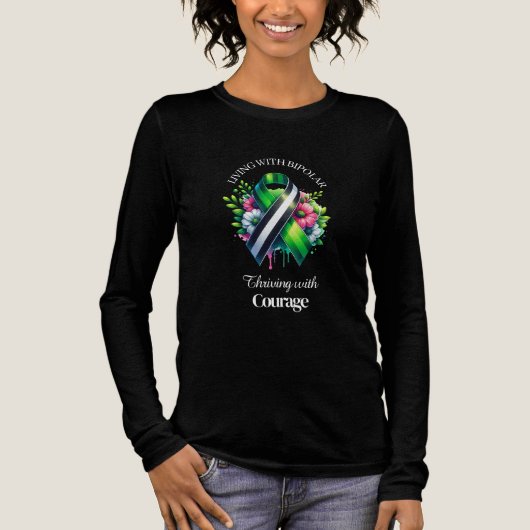 Living with Bipolar | Thriving with Courage トライブレンドＴシャツ (正面)