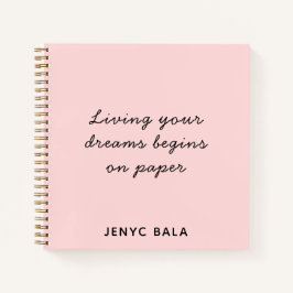 Living Your Dreams Blush Pink Design ノートブック