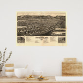 Livingston Montana 1883 Antique Panoramic Map ポスター (キッチン)