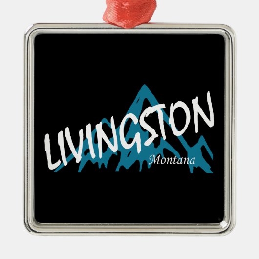 Livingston Montana Mountain メタルオーナメント (正面)