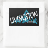 Livingston Montana Mountain 長方形シール (バッグ)