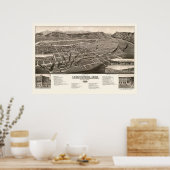 Livingston, MT Panoramic Map - 1884 ポスター (キッチン)