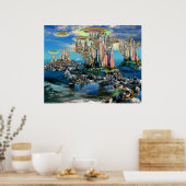 LivingTree2Merged2FallLineInvadorIsland2cc、dav... ポスター (キッチン)