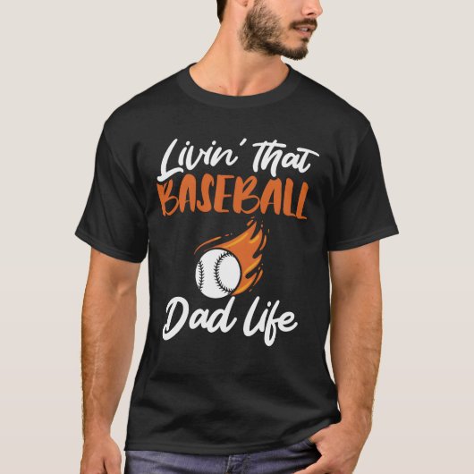 Livinhat Baseball Dad Life Sports Fathers Day fami Tシャツ (正面)