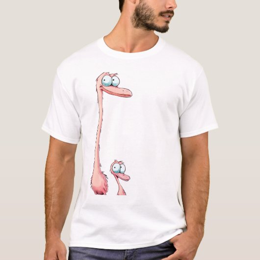 LIVIYA – かわいい漫画ダチョウ Tシャツ (正面)