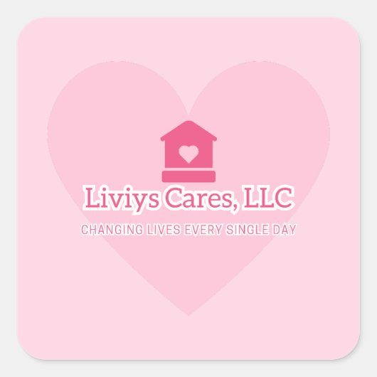 Liviys Cares ロゴ スクエアシール (正面)