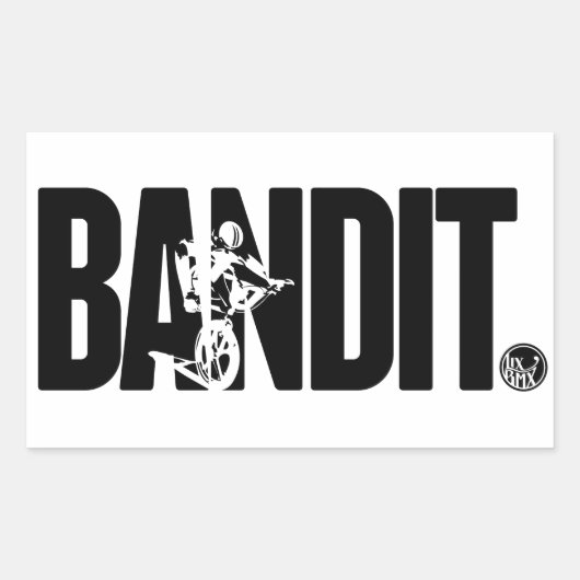 LixBMX 'Bandit'ヴィンテージBMXステッカー 長方形シール (正面)
