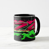 Liza Vorname Name Graffiti red green Tasse マグカップ (正面右)