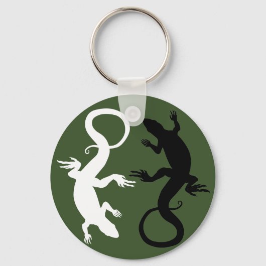 Lizard Art Keychain Cool Retro Reptile Art Gifts キーホルダー (正面)