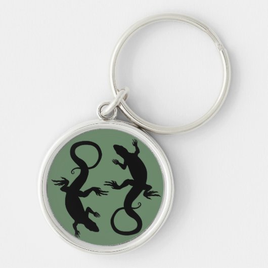 Lizard Art Keychain Cool Retro Reptile Art Gifts キーホルダー (正面)