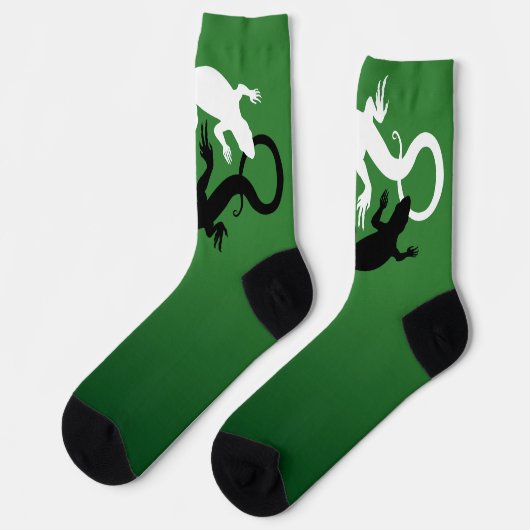Lizard Art Socks Yin Yang Reptile Socks Custom ソックス (左)