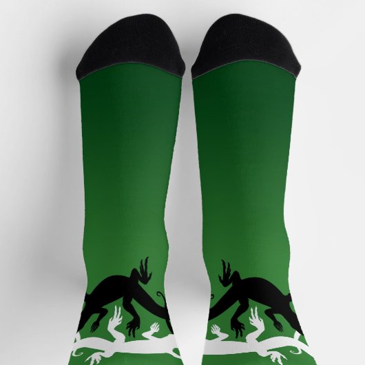 Lizard Art Socks Yin Yang Reptile Socks Custom ソックス (上部)