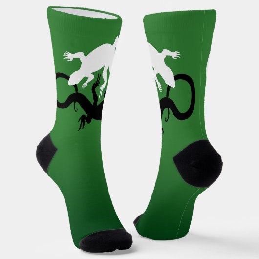 Lizard Art Socks Yin Yang Reptile Socks Custom ソックス (傾斜あり)