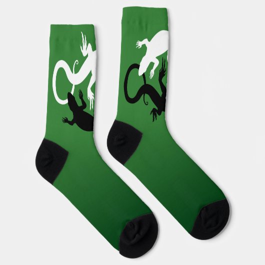 Lizard Art Socks Yin Yang Reptile Socks Custom ソックス (右)