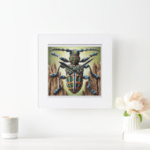 Lizard Beetle 020924IREF213 - Watercolor スクエア壁時計 (ホーム)