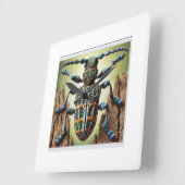 Lizard Beetle 020924IREF213 - Watercolor スクエア壁時計 (傾斜)