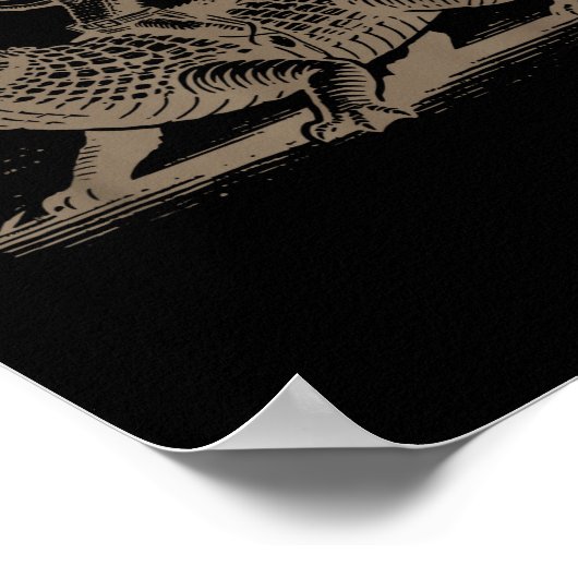 Lizard Cowboy Riding Crocodile Alligator Western A ポスター (角)