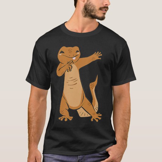 lizard gecko dabbing reptile dab tシャツ (正面)