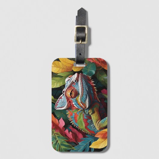 Lizard Leaves & Colour ラゲッジタグ (正面縦)