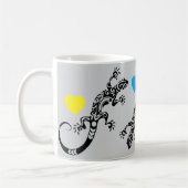 Lizard Lover Coffee Mug with Rainbow Hearts コーヒーマグカップ (左)