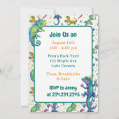 Lizard Themed Boy's Birthday Party 招待状 (裏面)