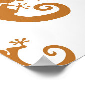 Lizards Chameleons：シームレスなパターンデザイン。 ポスター (角)