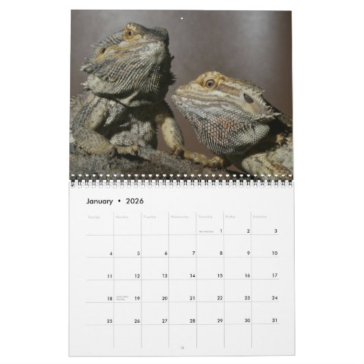 Lizards Wall Calendar by J.W. Fathree. カレンダー (1月 2026)