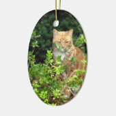 Lizzieの表の庭の猫、 セラミックオーナメント (左)