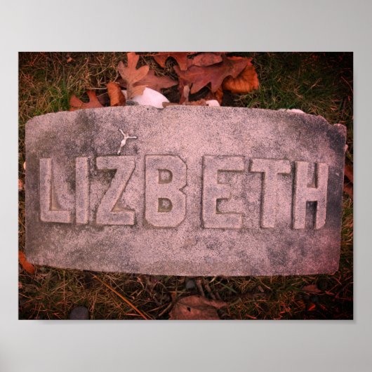 Lizzie Borden Gravestone 'Lizbeth'秋川， MA ポスター (正面)