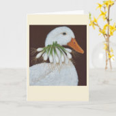 Lizzie the Duck folded greeting card カード (黄色い花)