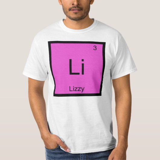 Lizzy 名前 化学元素 周期表 tシャツ (正面)