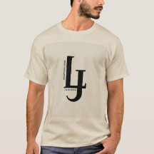 LJファッションモノグラムTシャツ - ミニマリストブラックロゴ