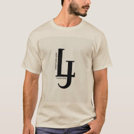 LJファッションモノグラムTシャツ - ミニマリストブラックロゴ Tシャツ